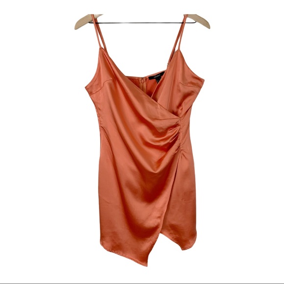 Forever 21 Dresses & Skirts - Forever 21 faux wrap satin sleeveless dress size M